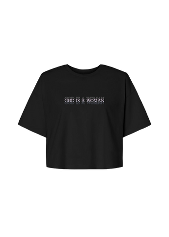 god is a woman cropped t-shirt