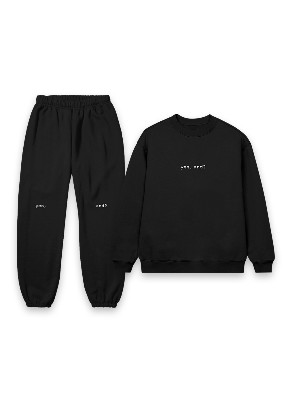 Crewneck and sweatpants sales