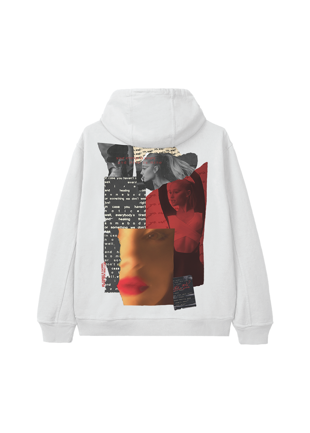 yes, and? collage hoodie back