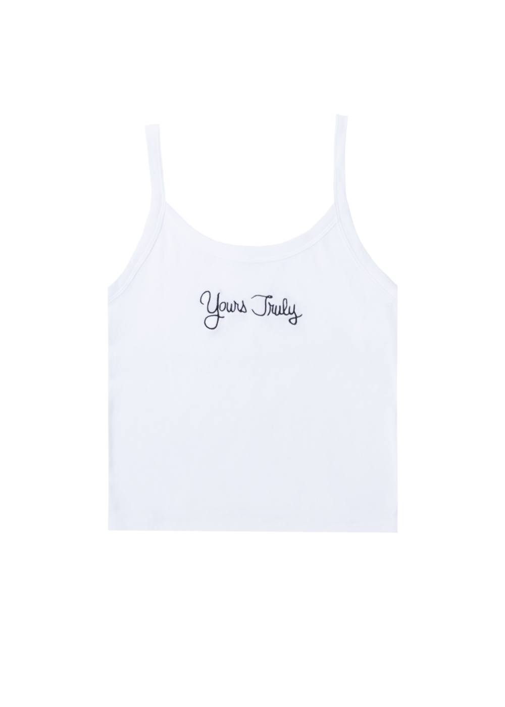 yours truly 10th anniversary cropped tank top  front