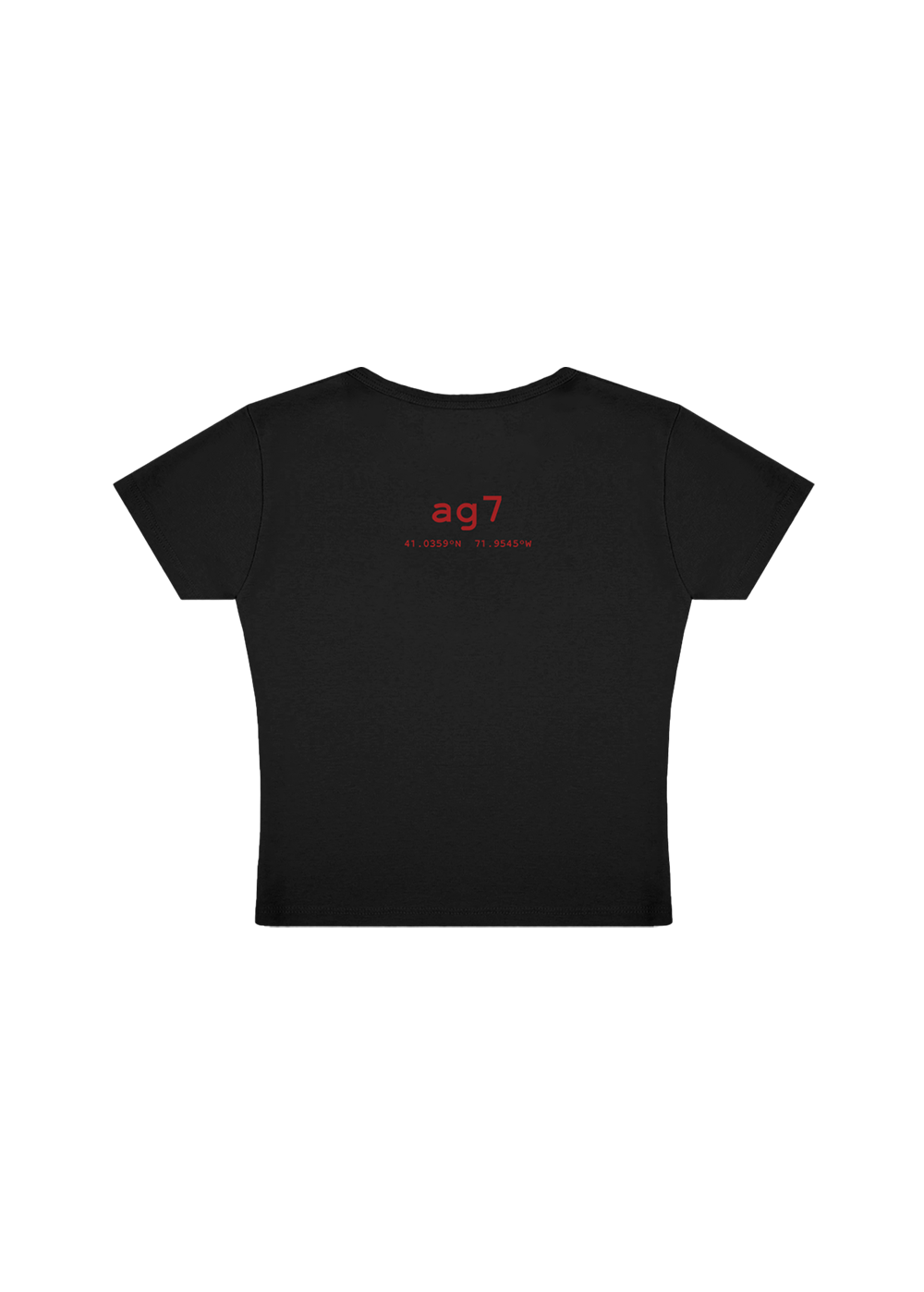 ag7 cropped black t-shirt back