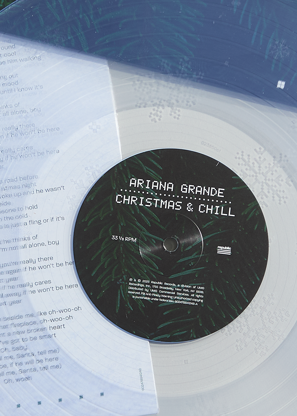 christmas & chill 10th anniversary edition lp (clear w/ snowflake etching)