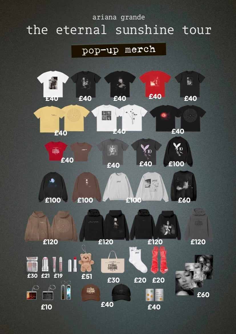 the eternal sunshine tour pop-up merch - Ariana Grande | Shop
