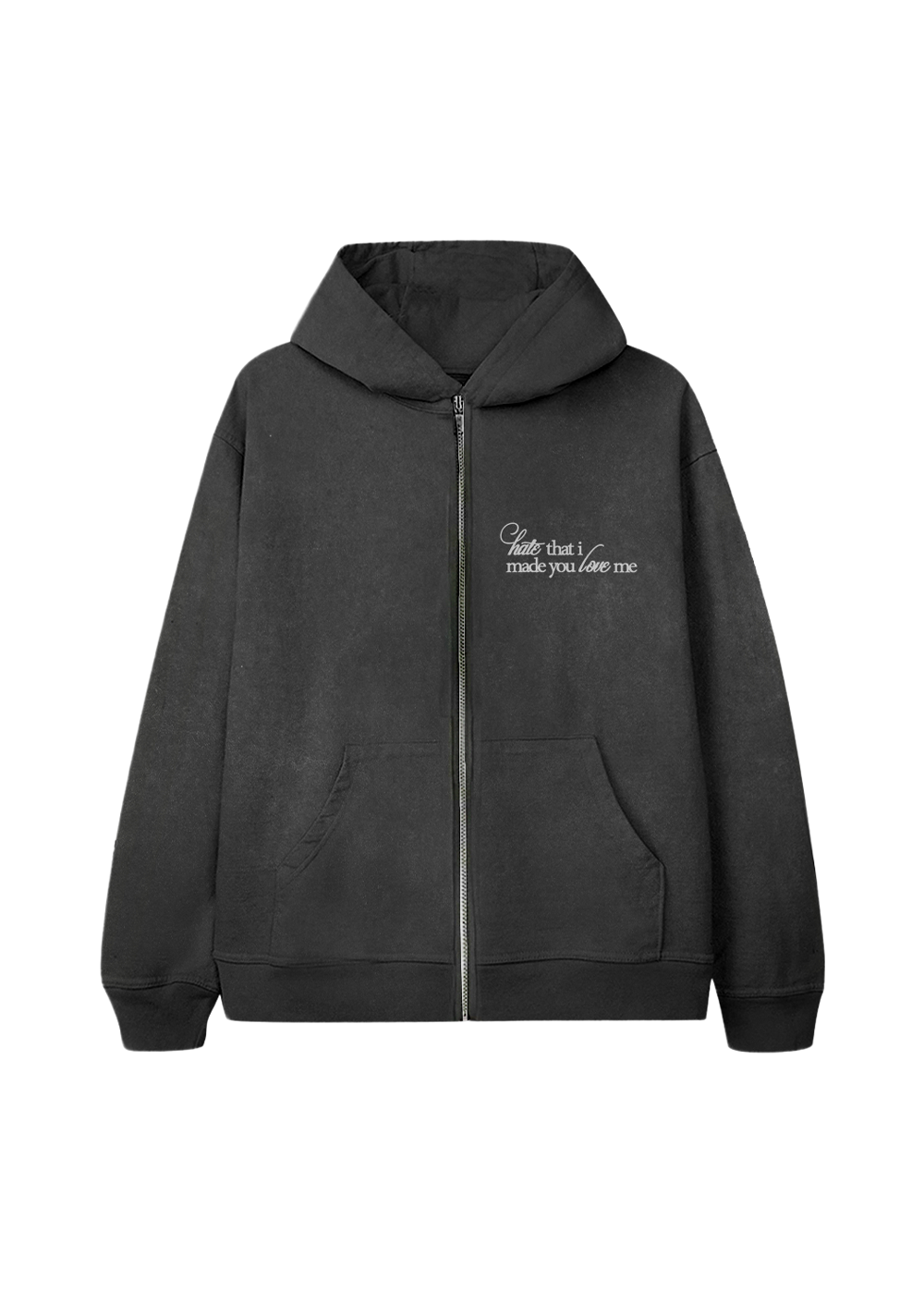 hate that i made you love me flower zip hoodie Front