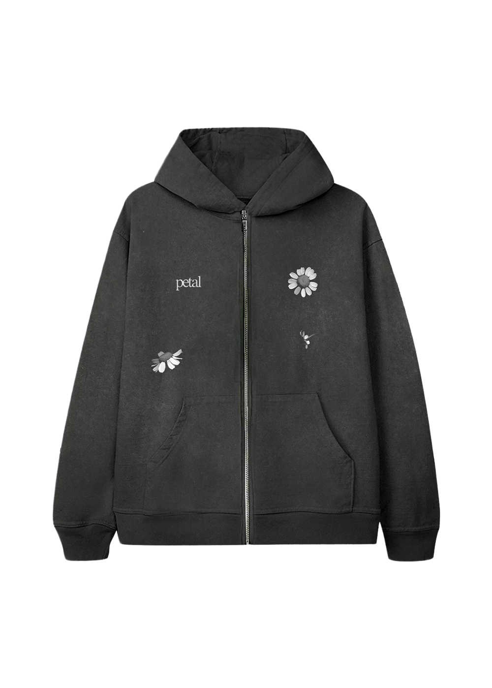 petal zip hoodie front