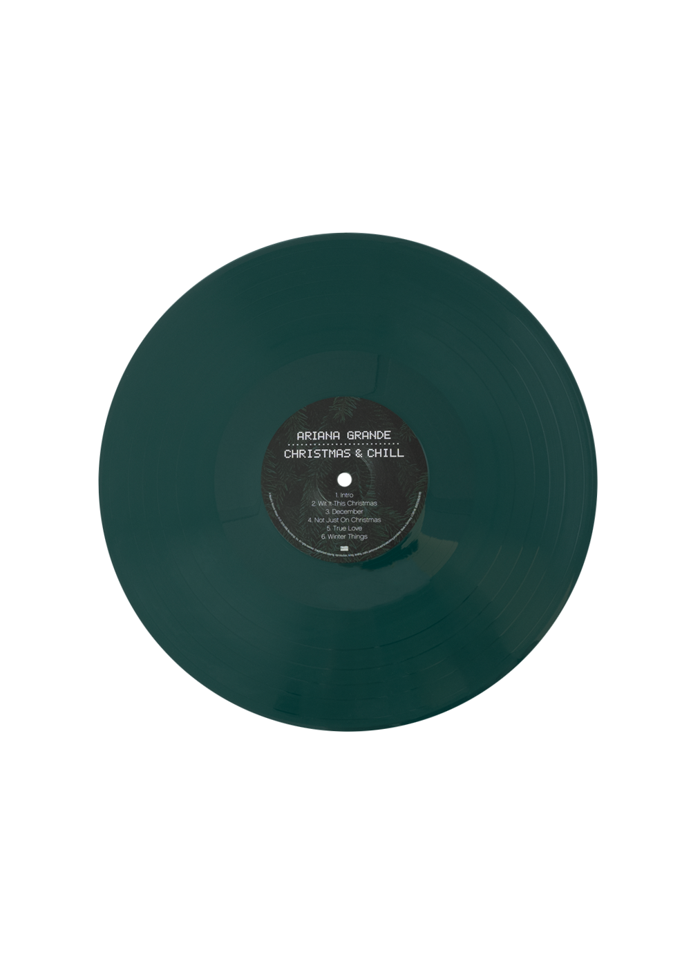 christmas & chill lp (dark green with etching) front