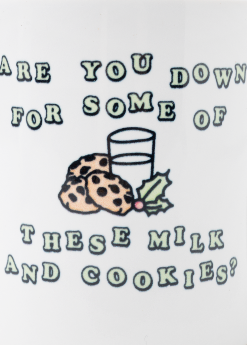 milk and cookies mug detail