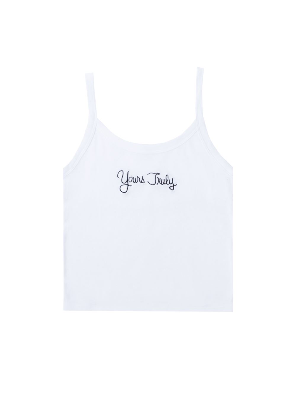 yours truly 10th anniversary cropped tank top front