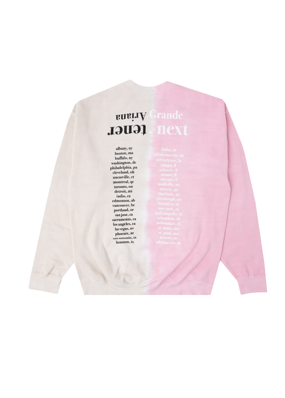 sweetener split-color crewneck - Ariana Grande | Shop