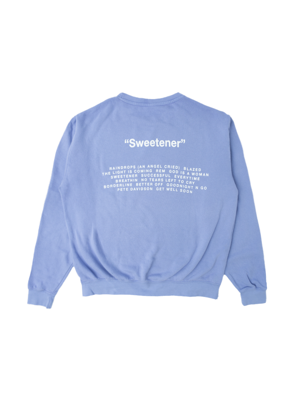 sweetener tracklist purple crewneck Ariana Grande Shop