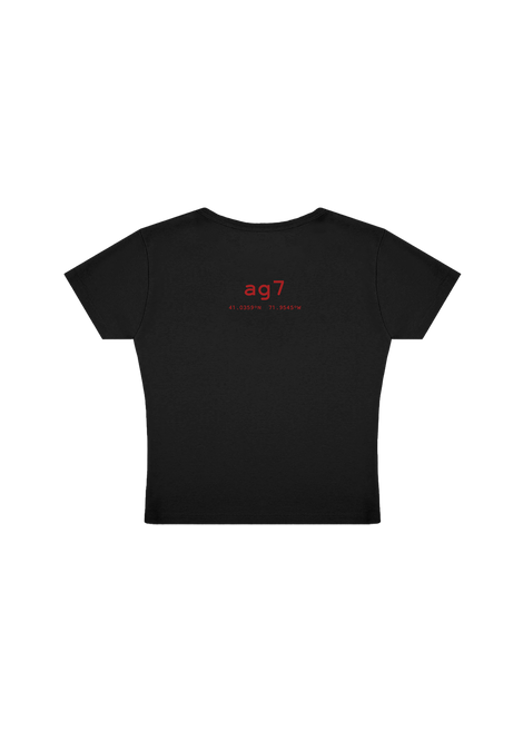 ag7 cropped black t-shirt back