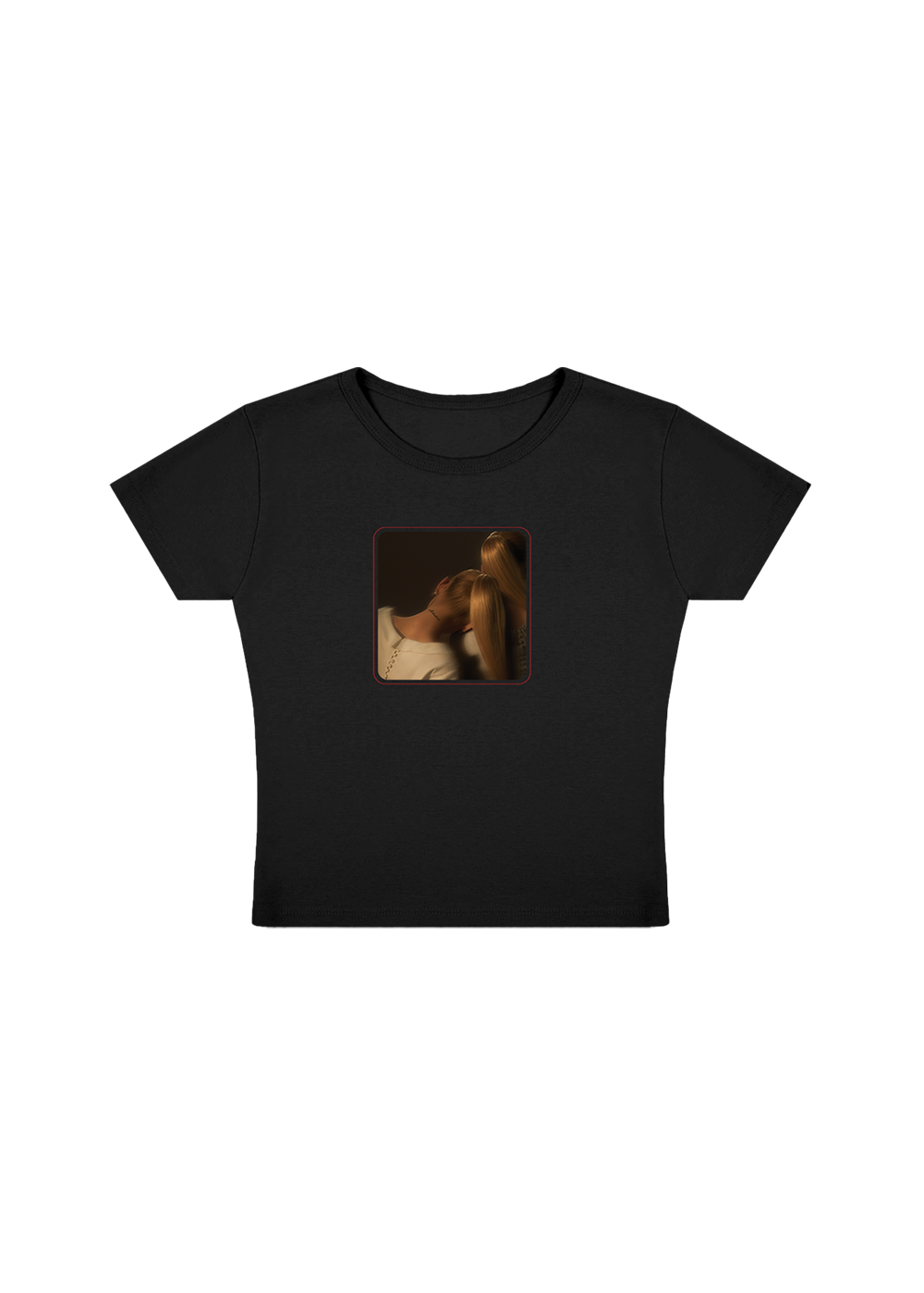 ag7 cropped black t-shirt front
